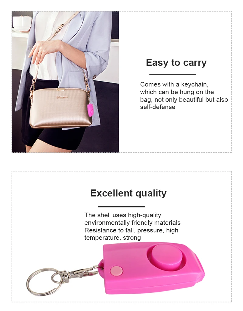 

Self Defense Alarm 120dB Loud Personal Anti Rape Security Alarm Attack Panic Emergency Keychain For Women Child Elder Girl