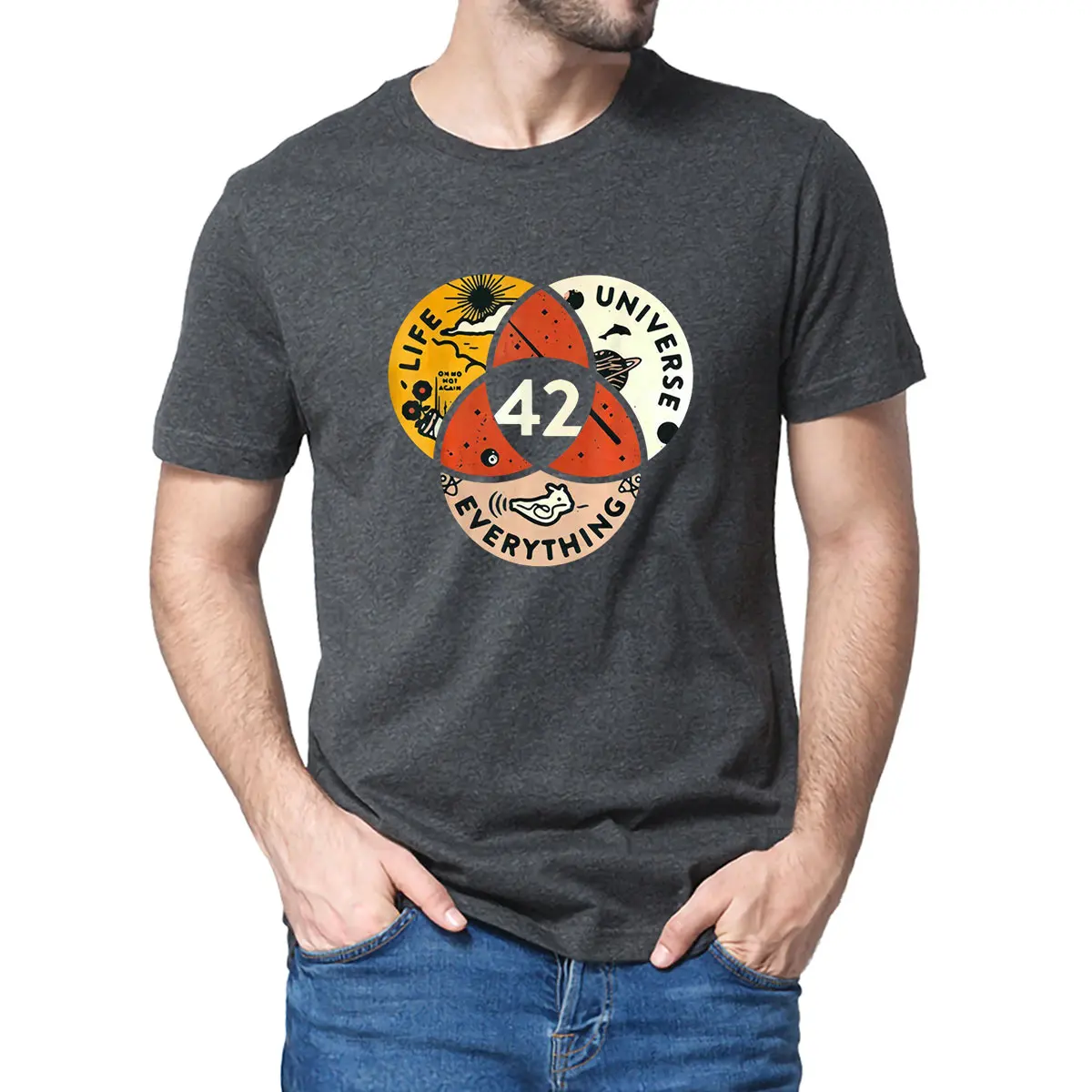 

That Answer T Shirt To Life The Universe And Everything Douglas adam the answer is mg 42 Men's cotton black t-shirt