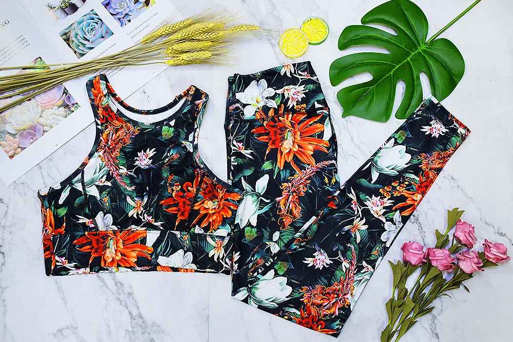 

Women 2Pcs Yoga Set Gym Crop Top High Waisted Sport Leggings Sport Suit Gym Clothing Women's Sportswear suit yoga sets ZC2203