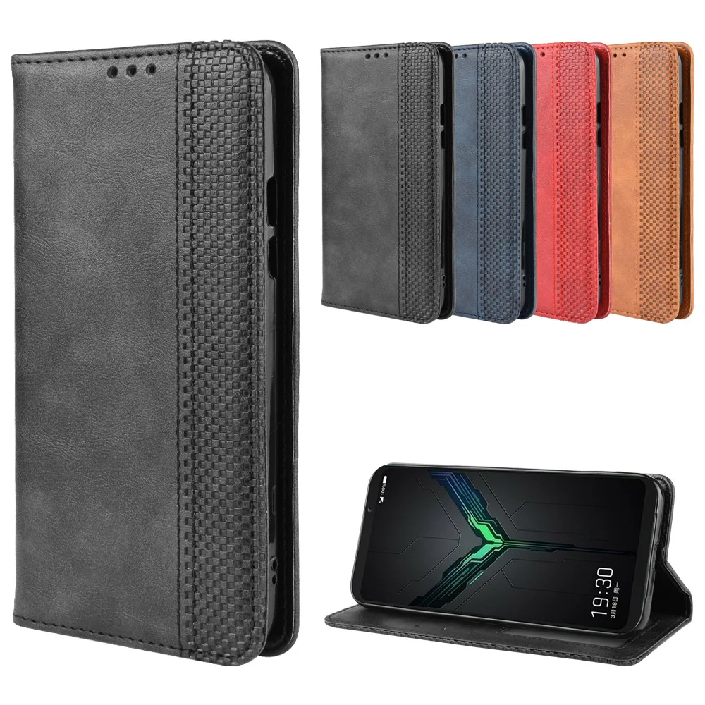 

For Xiaomi Black Shark 2 Pro Case Shark2 Wallet Flip Style Vintage Leather Phone Cover For Xiaomi Black Shark 2 with Photo frame