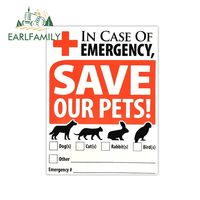 EARLFAMILY 13 см x 9,8 см для сервисной собаки, аварийно-спасательные автомобильные наклейки на бампер, окна, зернистость, царапины