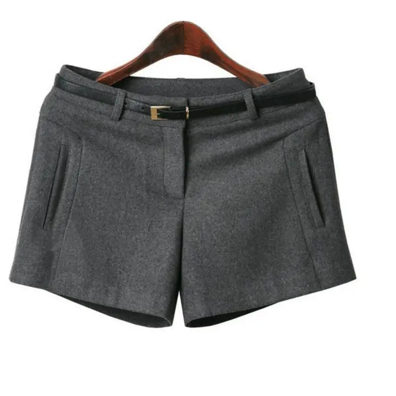 Осень зима весенние шерстяные шорты женские джинсы с высокой талией