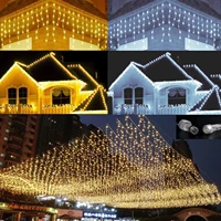 christmas decorations for home outdoor led curtain icicle string light street garland on the house winter 220v 5m droop 0 5 0 7m