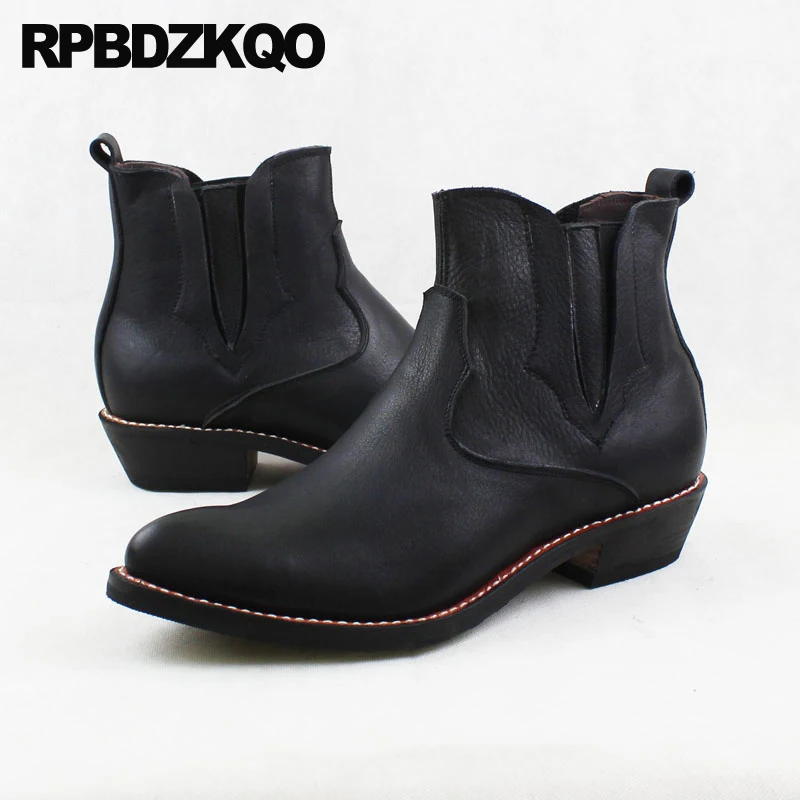 С натуральным лицевым покрытием размера плюс в ковбойском стиле ботинки с острым