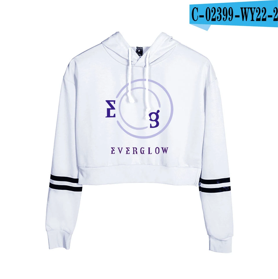 Everglow Kpop Корейская новая команда для девочек уличная Женская пуловер пупка толстовки Толстовка крутая поясничная популярная новинка года толстовки - Цвет: WY22