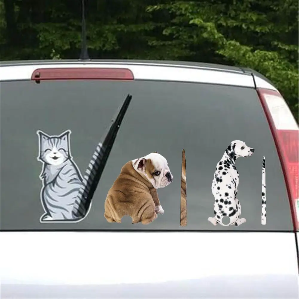 Автомобильные наклейки смешная собачка авто заднее лобовое стекло внешние DIY