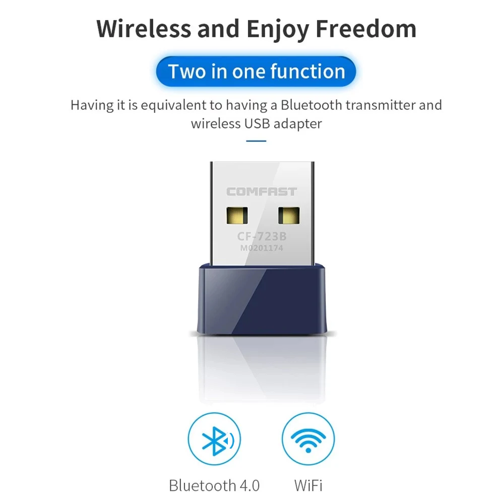 comfast cf 723b wireless bluetooth 4 0 adapter usb wifi card 150mbps transmitter receiver network card for pc computer laptop free global shipping