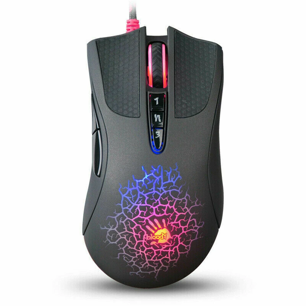 

A90 USB Wired Gaming Mouse 4000 DPI 8 Buttons Optical Sensor Colorful Glare Gamer Mice For PC Laptop For Bloody Inactive version