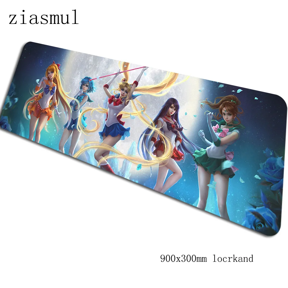 Коврик для мыши sailor moon 90x30 см компьютерный коврик для мыши Индивидуальный Коврик для мыши подарок коврик для Мыши Эргономичный гаджет офисные настольные коврики - Цвет: Size 900x300x2mm