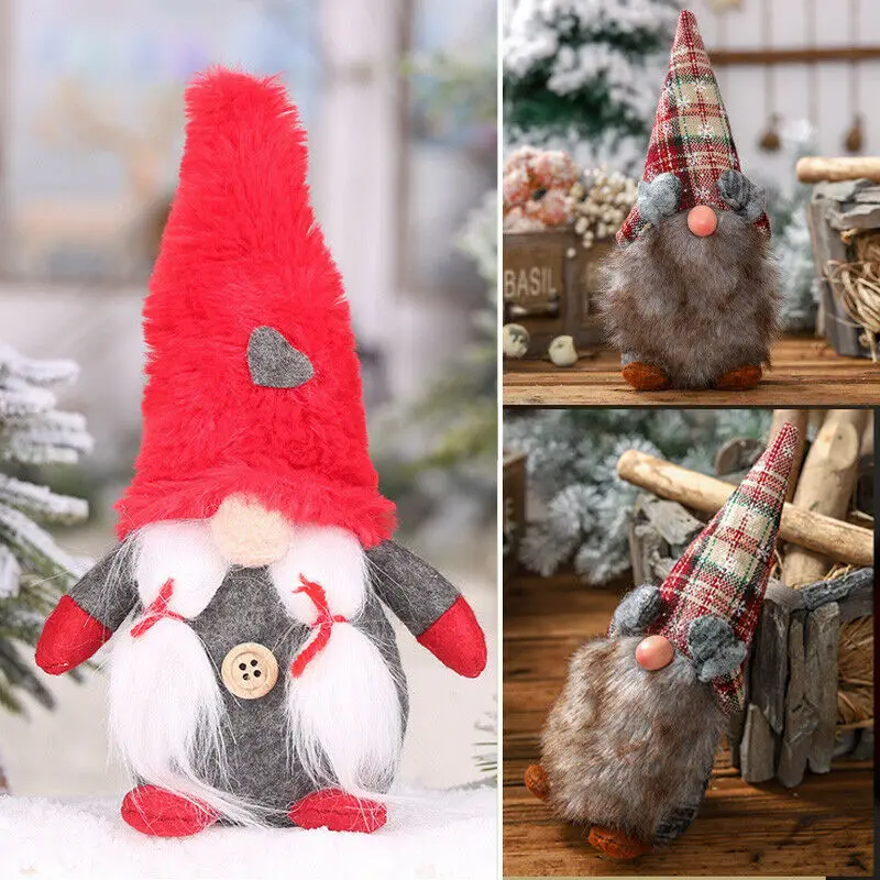 Merry Christmas Long Hat Swedish Santa Gnome Plush Doll Ornament Xmas Tree Decor Home Party Decoration Gifts for Kids Boys Girls | Дом и сад