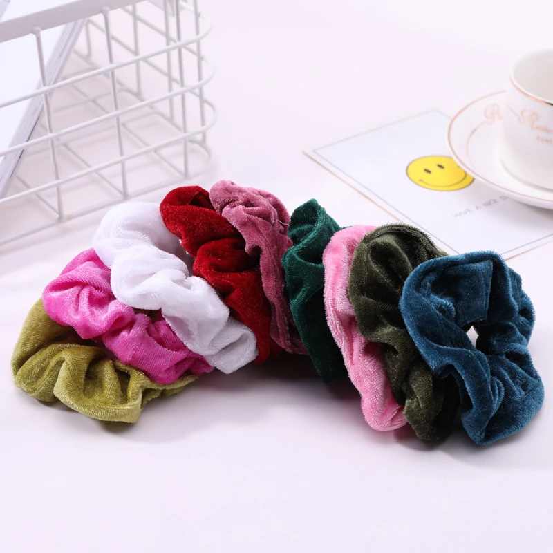30/40/50 шт в наборе Для женщин Разноцветные вельветовые мягкие базовые резинки для