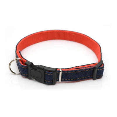 Регулируемый джинсовый ошейник для собак декоративный поводок дрессировки на