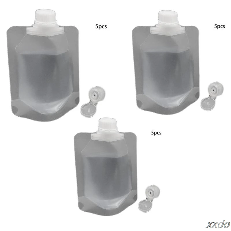 

5Pcs Refillable Lotion Bag Clear Squeezeable Pouch Gel Hand Sanitizer Container 30ml 50ml 100ml