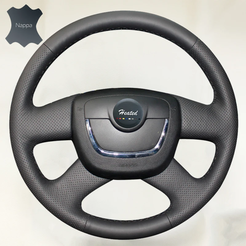 Оплетка на руль из натуральной кожи для Skoda Octavia Superb 2012 Fabia a5 2013 Yeti 2009 2013|on the steering