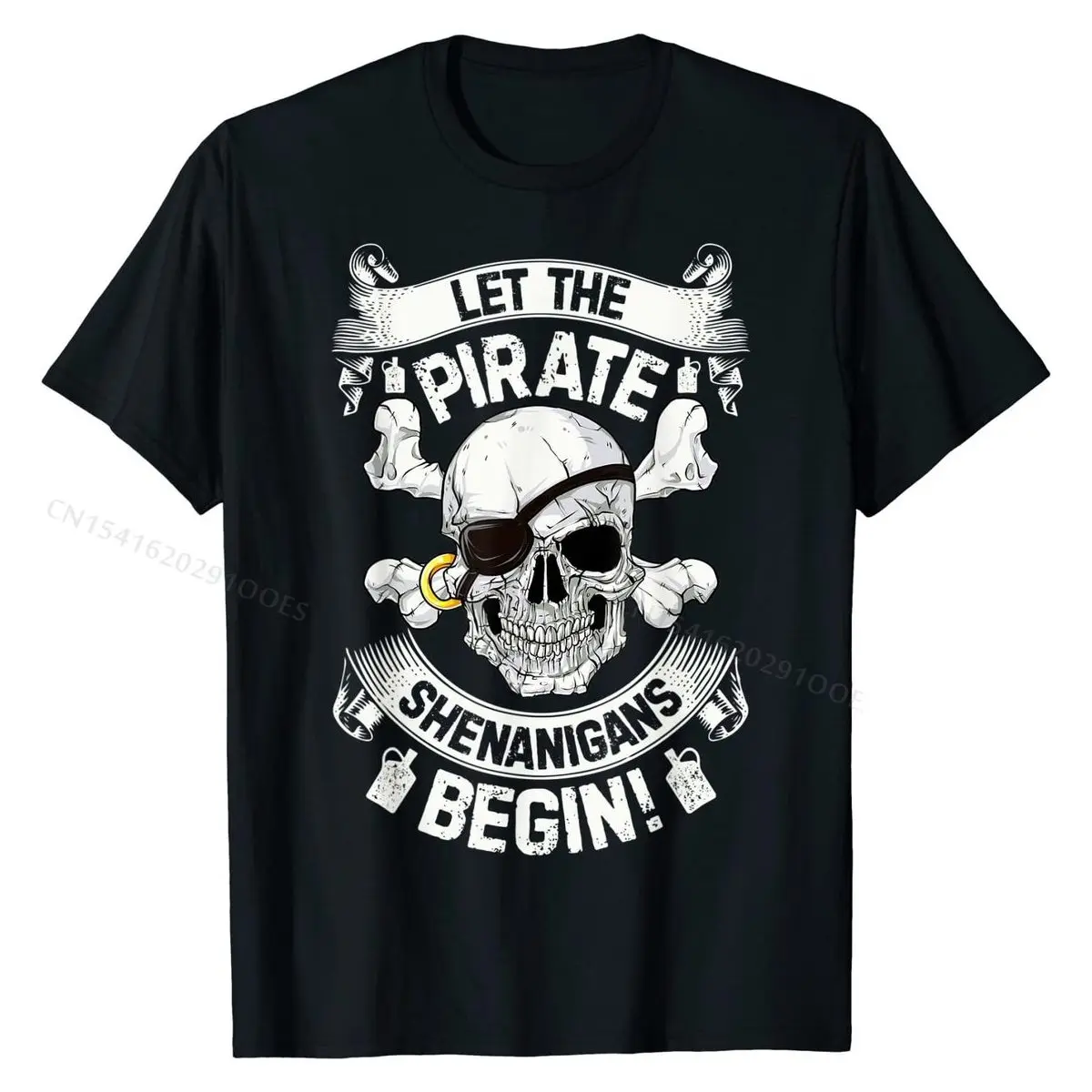 

Let The Pirate Shenanigans Begin Shirt Roger Men Gifts Cotton Men's Tops Shirt cosie T Shirt Cute