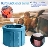 portable folding toilet urinal mobile seat for camping hiking long trash storage travel trip box outdoor assists can
