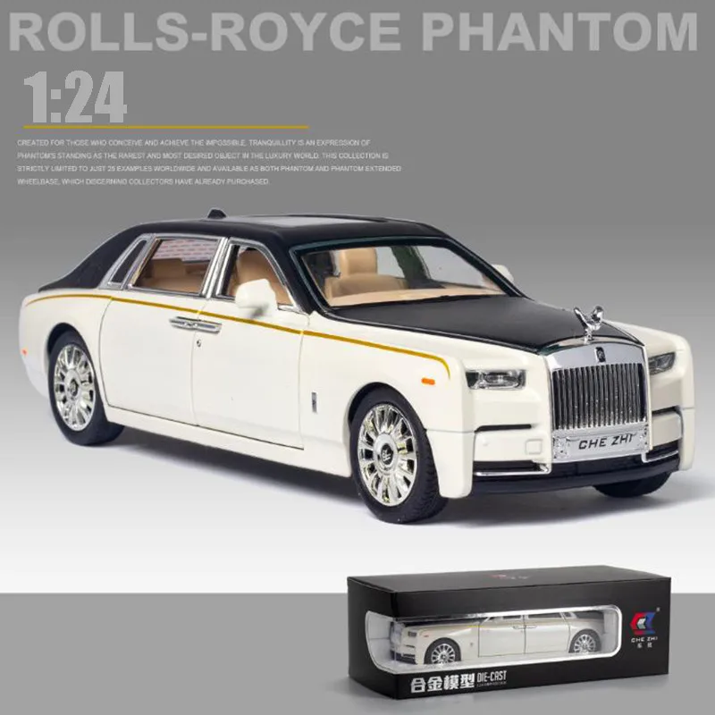 

Модель игрушечного автомобиля Rolls-Royce Phantom из сплава 1/24, модель игрушечного автомобиля со звуком и светом, коллекционная Игрушечная машина д...