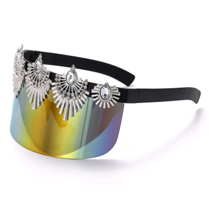 Негабаритные цельные солнцезащитные очки для женщин 2020 фирменный дизайн