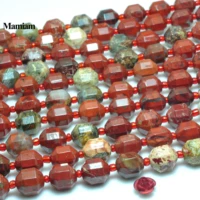 mamiam natural red flame jasper faceted cylinder charm beads 9x10mm loose stone diy bracelet necklace jewelry making gift design