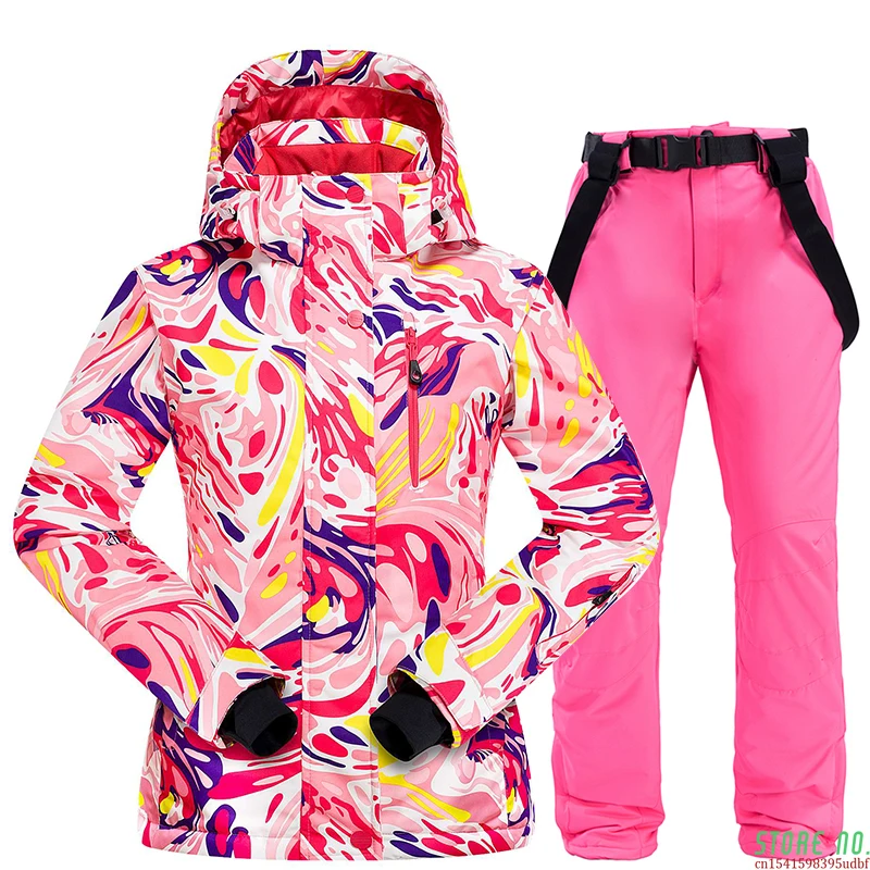

New Winter Ski Suit Women Windproof Waterproof Warm Padded Ski Suit Snowboarding Set Skiing Jacket And Snow Ski Jacket Ski Pants