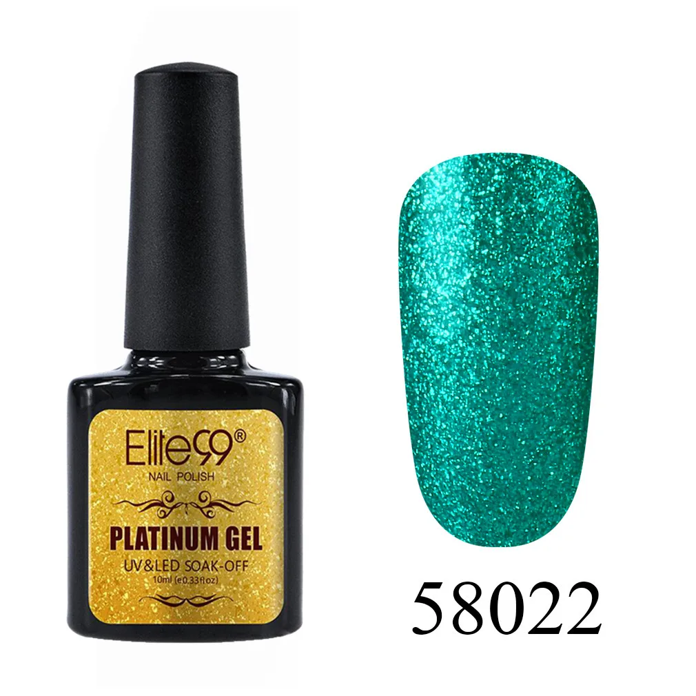 58022 Elite99 10 мл Блестящий УФ-гель для ногтей Platinum Soak Off Nail Art Маникюр гели для ногтей гибридные Лаки гель лак для ногтей набор - Цвет: 58022