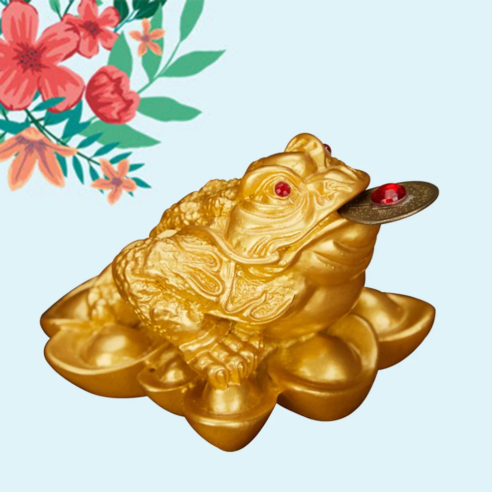 

Creative Feng Shui Money Fortune Wealth Chinese Toad Animal Model Figurines Desktop Home Craft Office Decoration Tabletop Orname