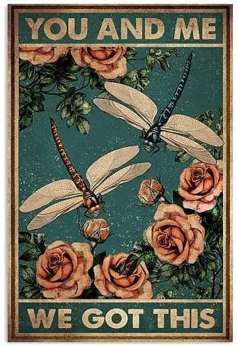 

Dragonflies Couple You Me We Got This Metal Poster Indoor Outdoor Home Bar Coffee Kitchen Wall Decor Room Decor 12x16 inch