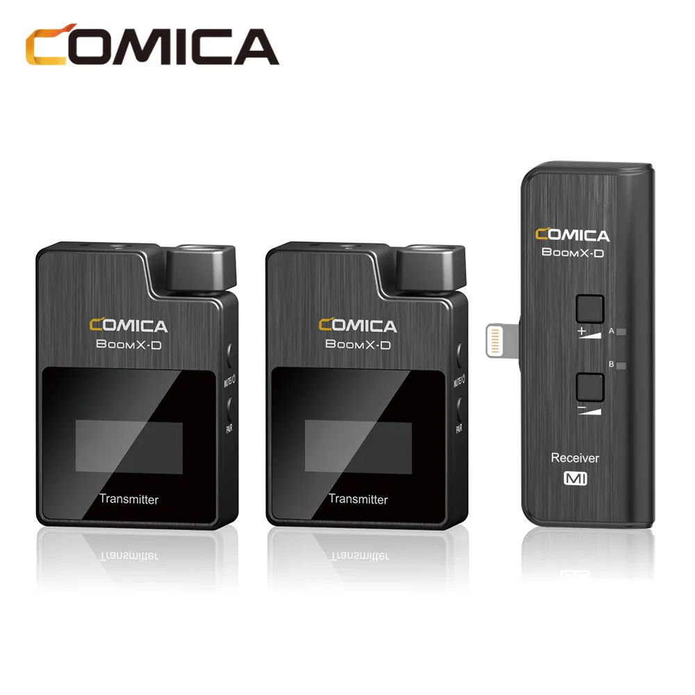 Цифровой беспроводной микрофон COMICA BoomX D MI 2 4G для iPhone передатчик и приемник