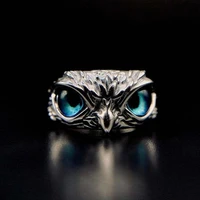 fashion vintage demon eye owl ring for women girl lovers retro animal open adjustable ring statement ring jewelry gift 2021 new