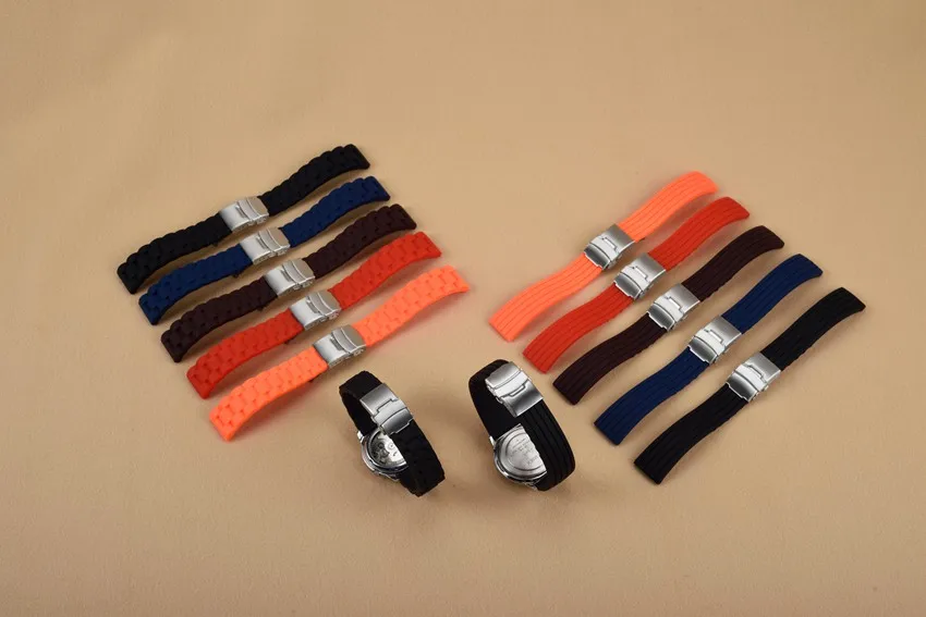 Ремешок силиконовый для наручных часов резиновый водонепроницаемый браслет с