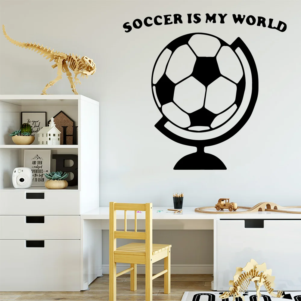 Милый Футбол самоклеящимся винилом Водонепроницаемая Наклейка на стену