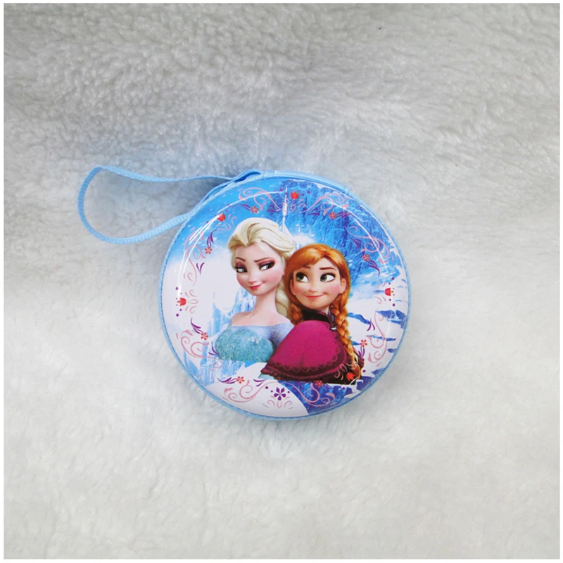Disney cartoon Cute children tinplate coin purse lady mini headphones key charger cosmetic bag girl gift round wallet | Игрушки и хобби