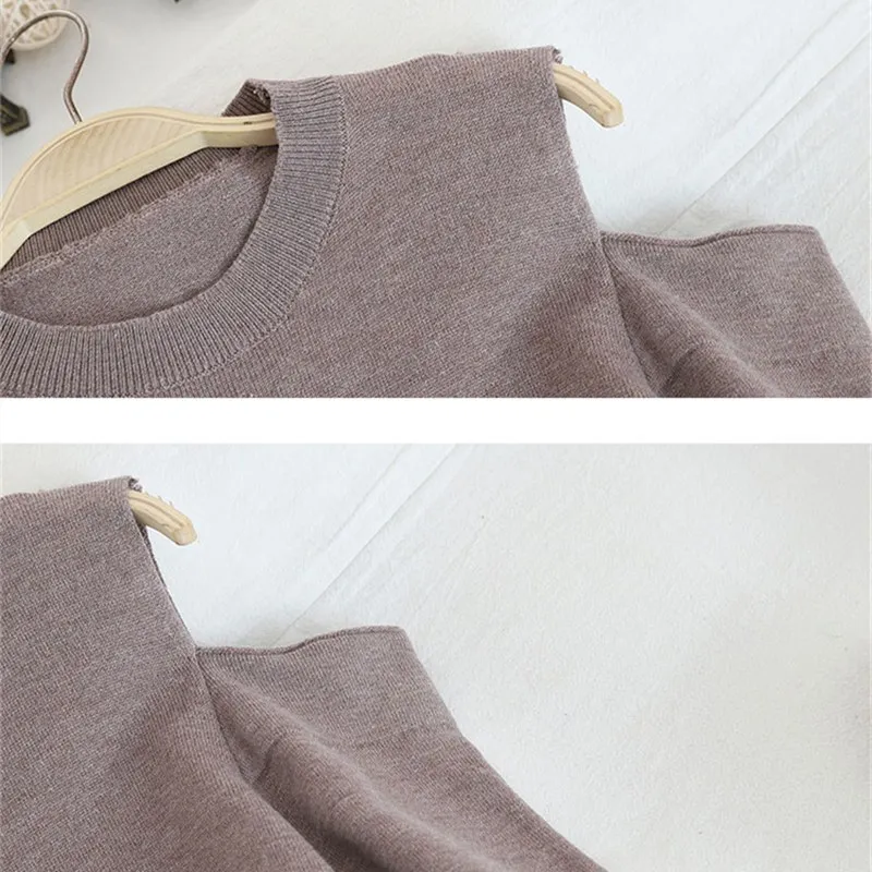 

2021 Spring Autumn 2 Pieces Set Knitted Off-Shoulder Pullover Top + Fishtail Short Skirt Sweater Suit Chic Pull Femme Outwear