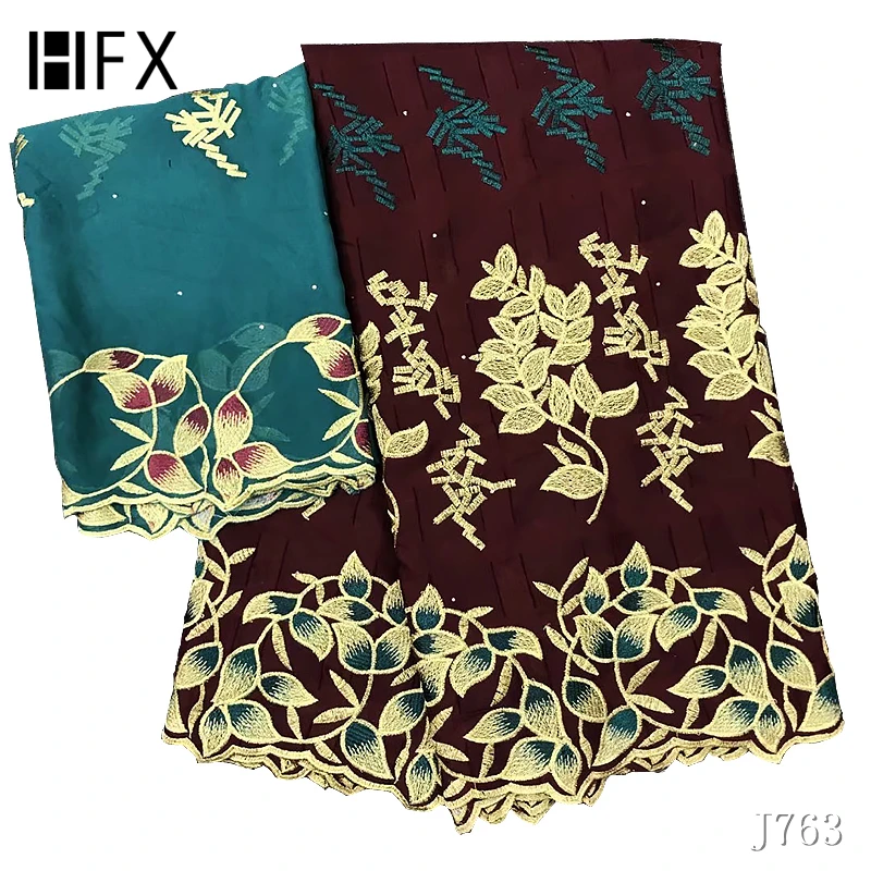 HFX африканская ткань вышивка Стразы хлопковая высокого качества Нигерия 2019