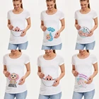 Рубашка для беременных Милая Детская футболка с круглым вырезом и короткими рукавами для беременных топы для мамы детская футболка