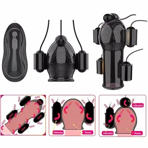 Массажер для мужчин с 5 вибраторами, интимные игрушки для мужчин, Аккумуляторный Массажер для пениса, Мужской мастурбатор, длительная задержка головки, Мужской Вибратор