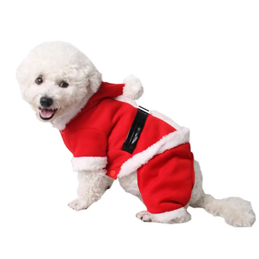 Рождественский красный костюм деда мороза кошки собаки косплей толстовка с