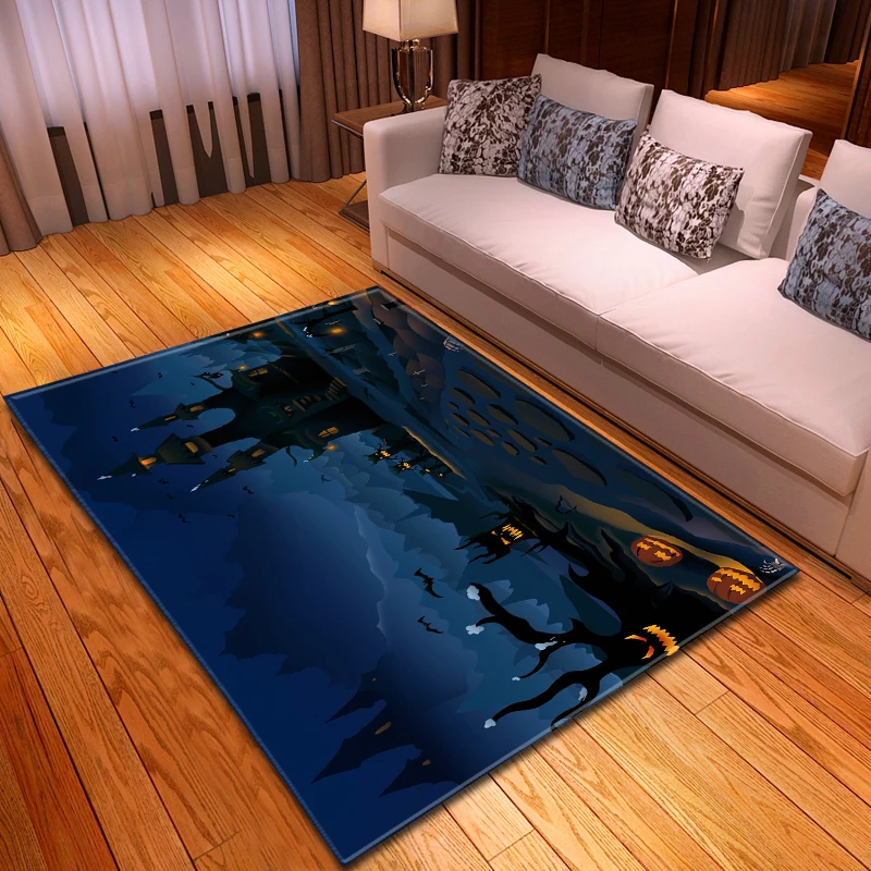 Ковры для гостиной на Хэллоуин фланелевые Противоскользящие коврики украшения
