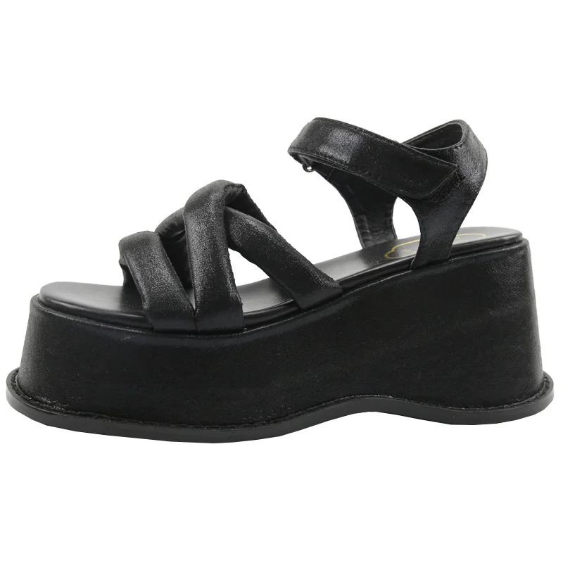 

Muffin sandals women's style dark Gothic little man thick soled raised student 2021 summer new