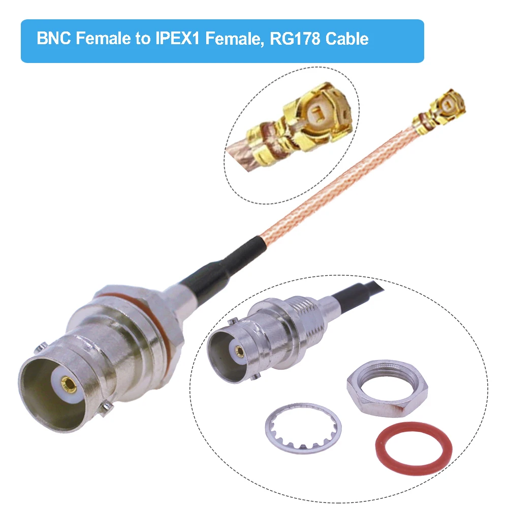 10 шт./лот BNC к uFL u.FL IPX IPEX1 IPEX-1 Jack RG178 гибкий кабель Mini PCI WIFI WLAN антенна Удлинительный RF