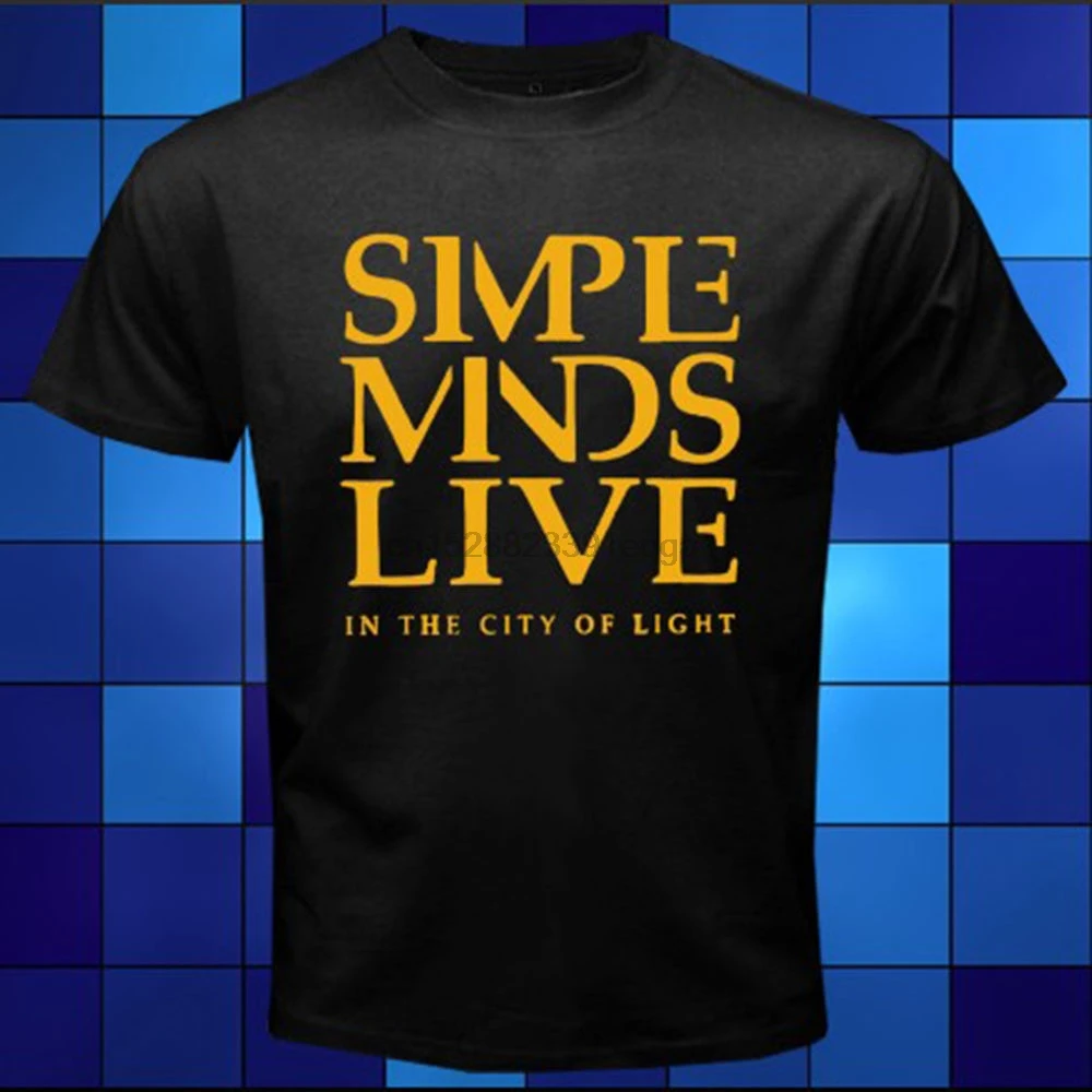 Черная футболка с надписью Simple Minds Live In The City Of светильник размер S M L XL 2XL 3XL