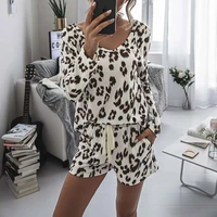 2021 leopard pajama set women loungewear sleepwear homewear pjs women lounge wear set ladies home suit sleep wear