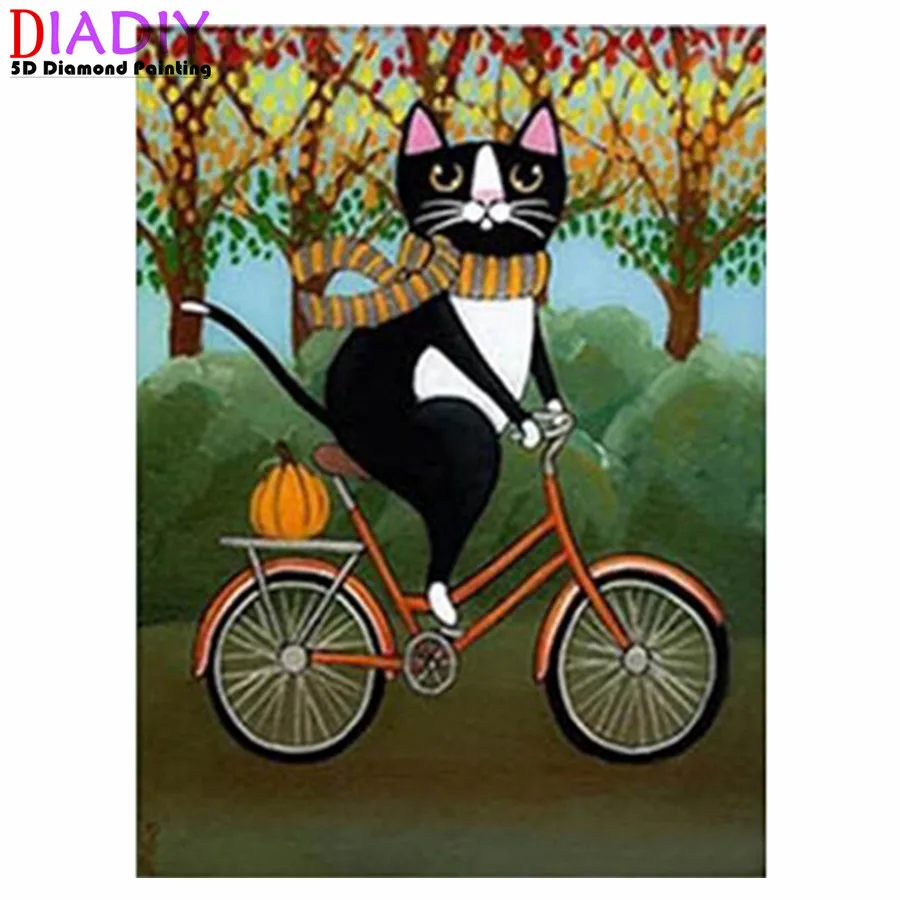 

Набор для алмазной живописи 5D «сделай сам», картина с мультяшными животными, кошками, полноразмерная и круглая Алмазная вышивка крестиком, ...