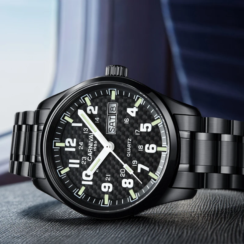 Швейцарские карнавальные Роскошные брендовые японские кварцевые мужские часы