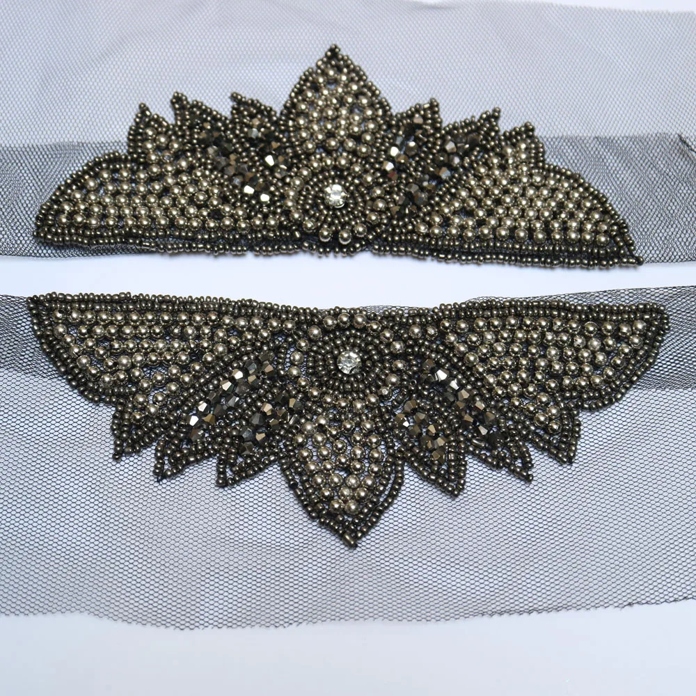 2 шт./компл. черные эполеты из бисера для одежды панк пальто костюм DIY Мода