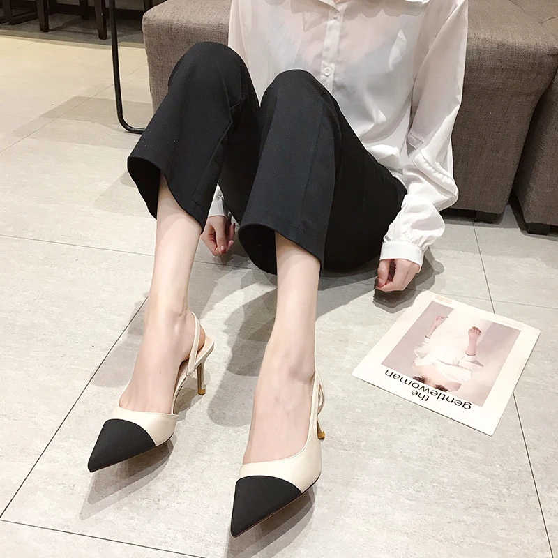

Multicolored Sandals Retro Woman Shoes Summer Heels Original Girls Fashion High Closed 2021 Comfort Clear Stiletto Open Pointed
