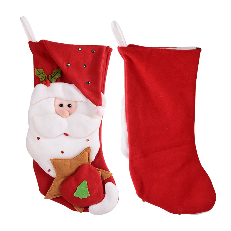 

Новинка, шапка Санты, рождественские чулки, лоскутный Подарочный пакет, носки Санты, Рождественский мешок для конфет, подвесное украшение
