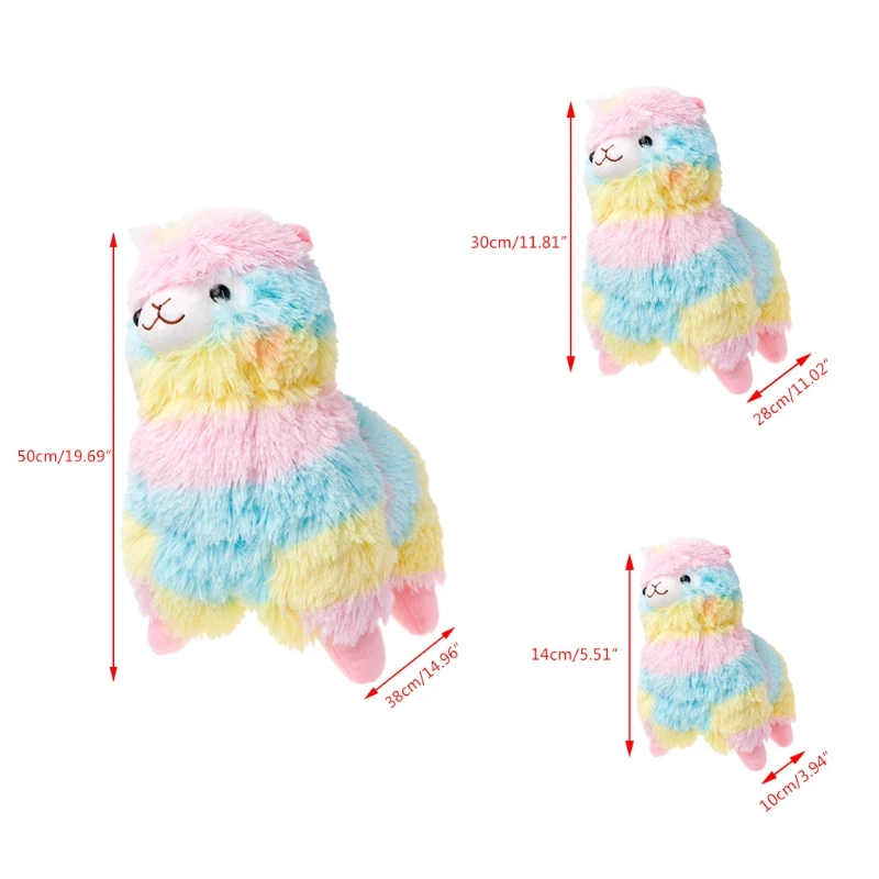 

Rainbow Alpaca Plush Toy Lama Doll Cotton Stuffed Animal Toys