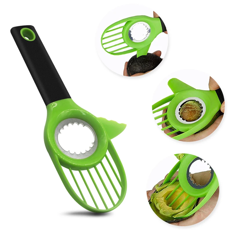 

Резак для авокадо, 3 в 1, профессиональный инструмент для нарезки авокадо, долговечный нож для нарезки авокадо, пилинг яблоко, для клубники