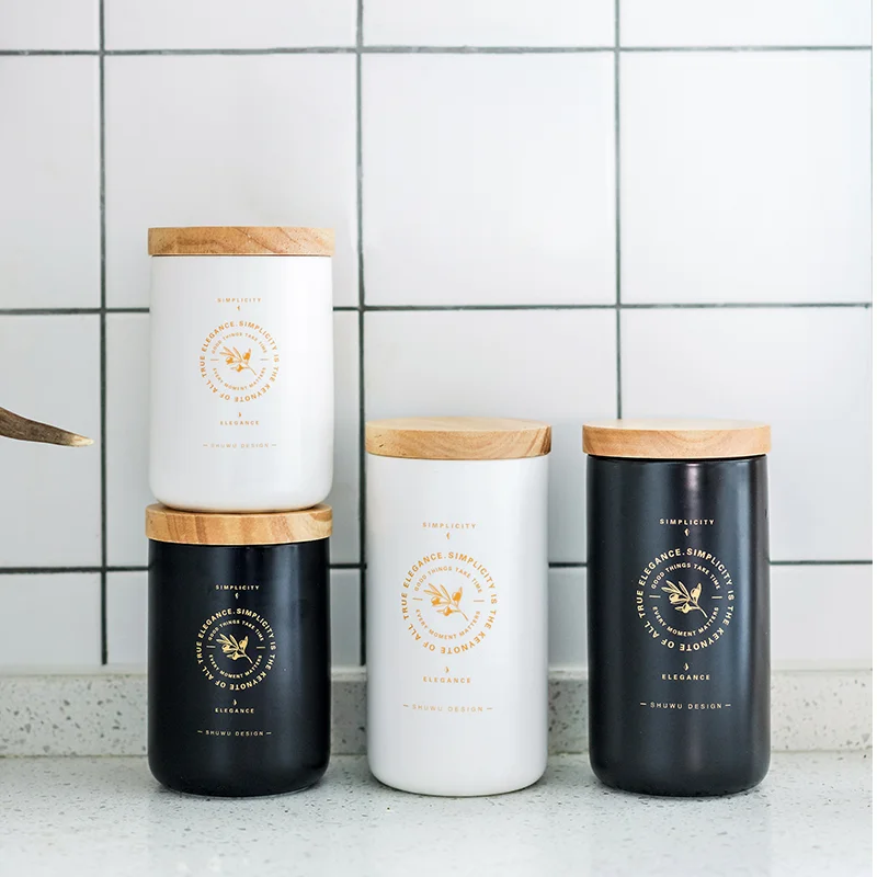 

ceramics spice storage bottles seal candy coffee Kitchen storage bottles household portable przechowywanie airtight container 50